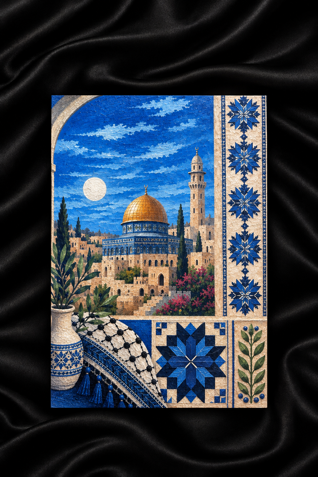 Azure Al-Quds — A3 Palestinian Inspired Art Print