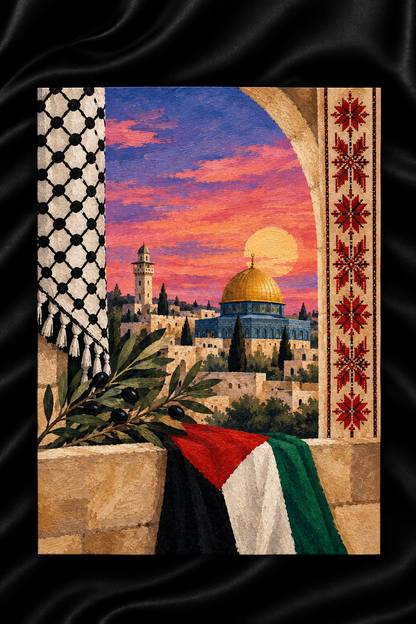 Sunset Over Al-Quds — A5 Palestinian Inspired Art Print