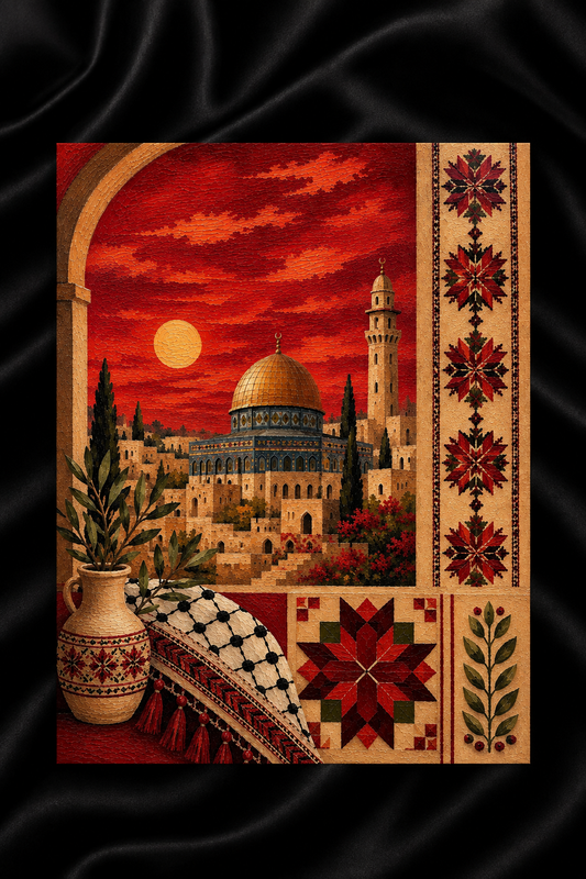 Crimson Al-Quds — A5 Palestinian Inspired Art Print