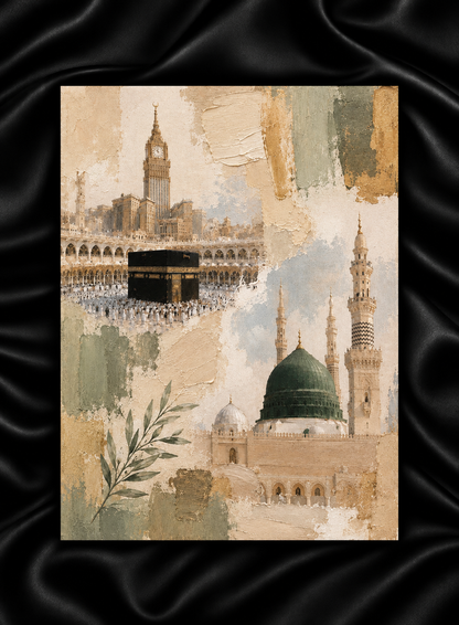 Two Sacred Cities — A5 Islamic Art Print