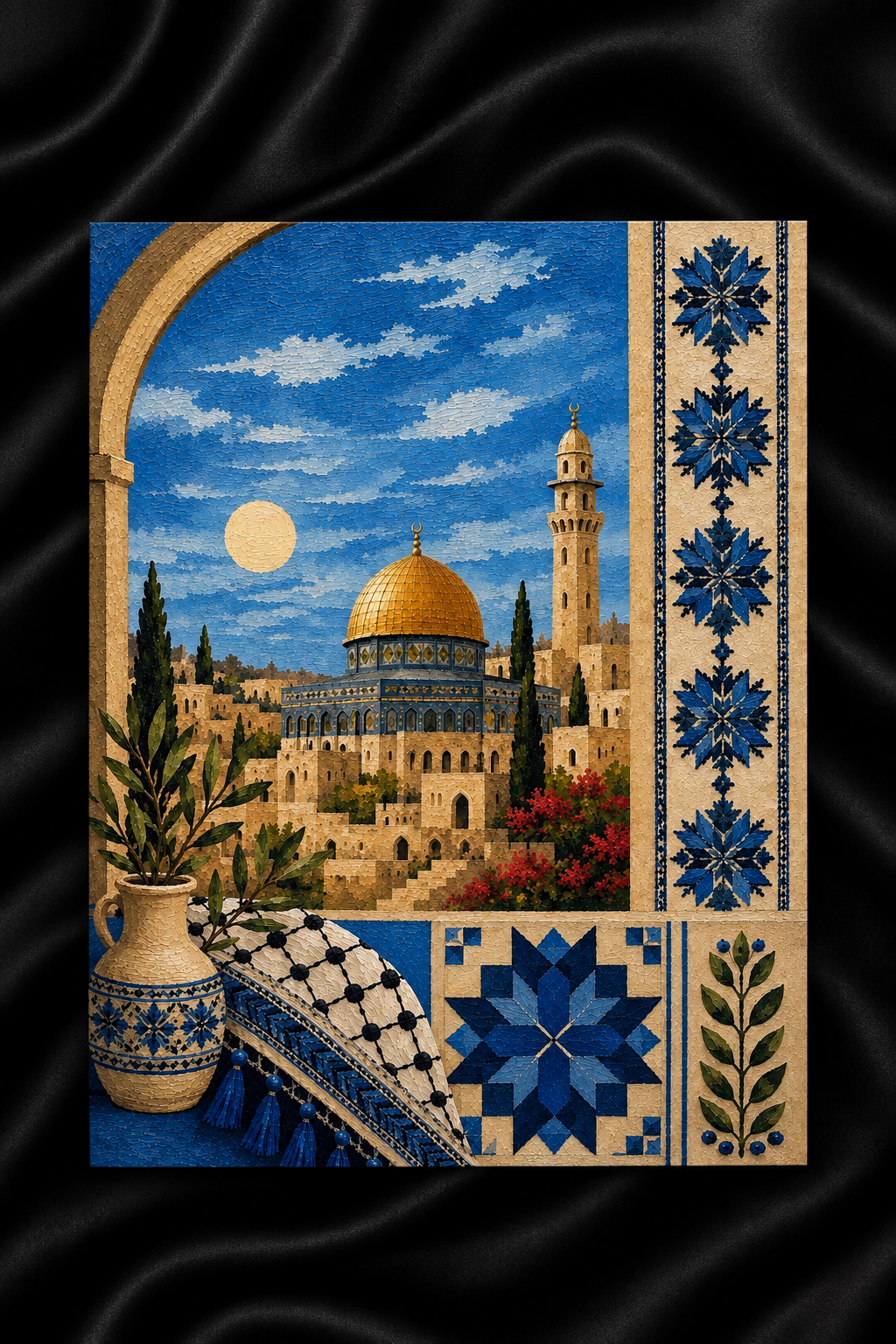 Azure Al-Quds — A5 Palestinian Inspired Art Print