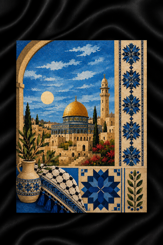 Azure Al-Quds — A5 Palestinian Inspired Art Print