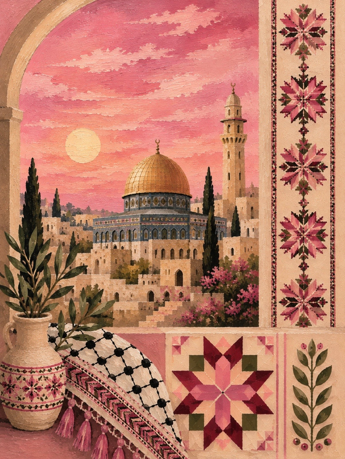 Blush Al-Quds — A5 Palestinian Inspired Art Print