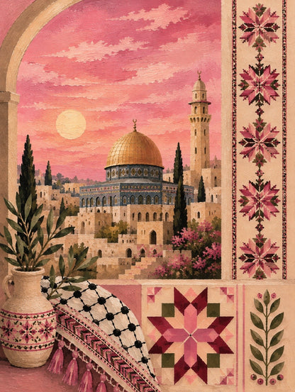 Blush Al-Quds — A5 Palestinian Inspired Art Print