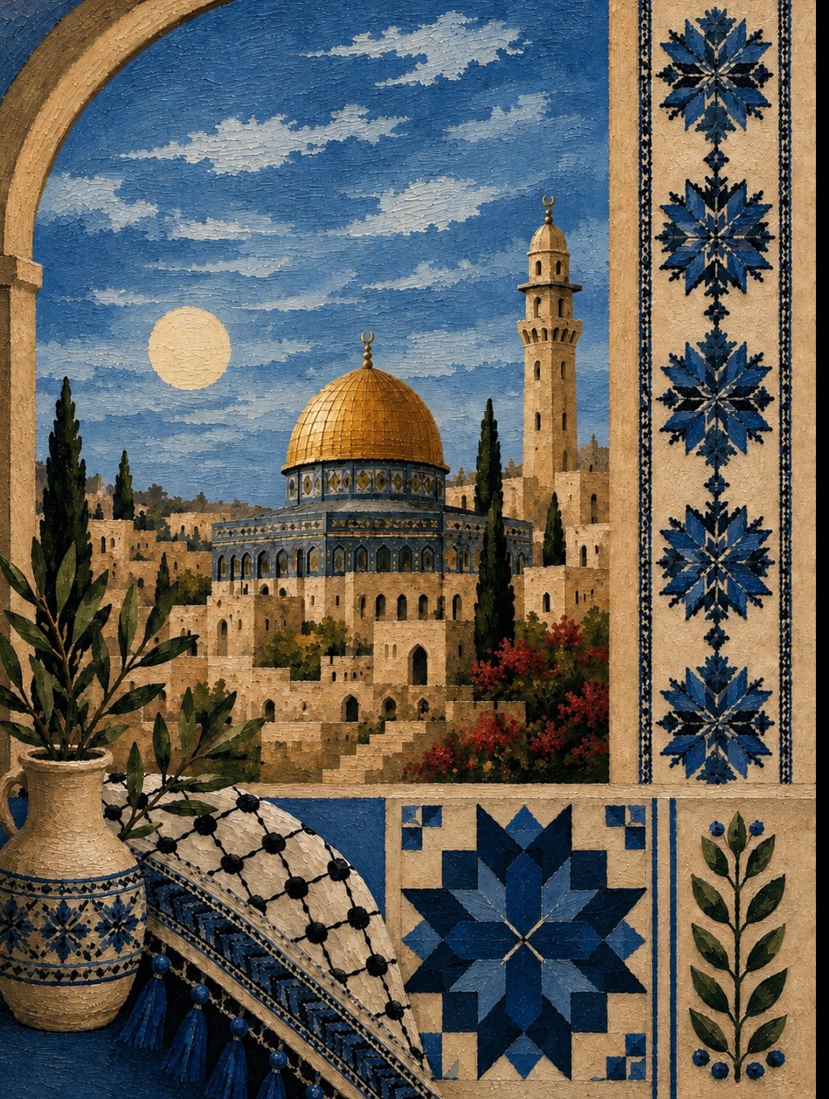 Azure Al-Quds — A5 Palestinian Inspired Art Print