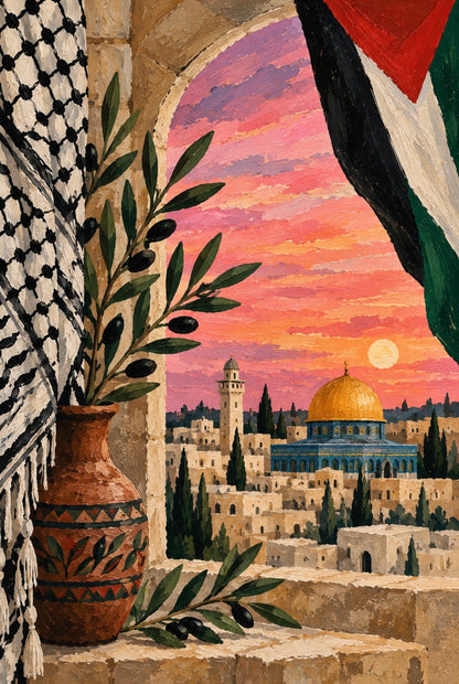 Olive Skies — A5 Palestinian Inspired Art Print