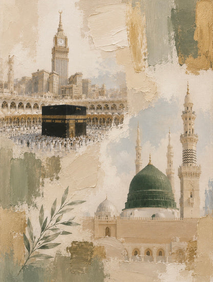 Two Sacred Cities — A5 Islamic Art Print